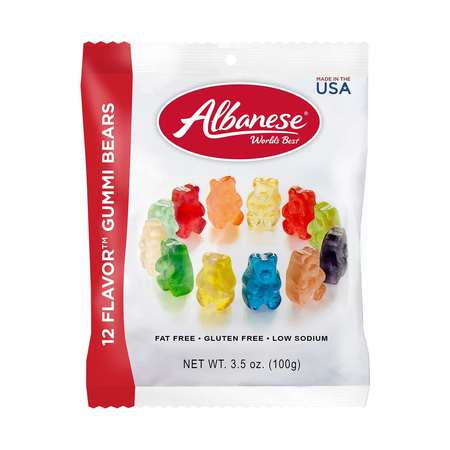 ALBANESE WORLDS BEST Albanese World's Best 12 Flavor Gummi Bears 3.5 oz. Bag, PK12 53450